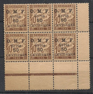 Syrie - 1921 - Taxe N°Yv. 9 - 50c Sur 10c Brun - Bloc De 6 Bord De Feuille - Neuf Luxe ** / MNH / Postfrisch - Timbres-taxe