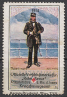 RED CROSS WW1 1914 Austria Kriegsfürsorge Military WAR Aid Charity LABEL CINDERELLA VIGNETTE Tegetthoff Admiral - Other & Unclassified