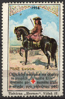 Bohemia Czechia RED CROSS WW1 1914 Austria Kriegsfürsorge Military WAR Aid Charity LABEL CINDERELLA VIGNETTE EUGEN HORSE - ...-1918 Vorphilatelie