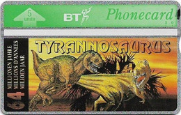 UK - BT - L&G - BTO-065C - Dinosaurs, Tyrannosaurus #8 - 310K - 5Units, 6.000ex, Mint - BT Overseas Issues