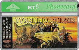 UK - BT - L&G - BTO-065C - Dinosaurs, Tyrannosaurus #8 - 310K - 5Units, 6.000ex, Mint - BT Übersee