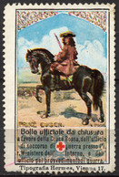 1914 ITALY RED CROSS WW1 Austria Kriegsfürsorge Military WAR Aid Charity LABEL CINDERELLA VIGNETTE Horse GENERAL EUGEN - Propagande De Guerre