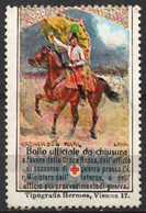 1914 ITALY RED CROSS WW1 Austria Kriegsfürsorge Military WAR Aid Charity LABEL CINDERELLA VIGNETTE Horse GENERAL KARL - Oorlogspropaganda