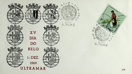 1969 São Tomé E Príncipe Dia Do Selo / Saint Thomas And Prince Stamp Day - Journée Du Timbre