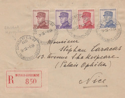 MONACO LETTRE RECOMMANDEE  1939 CACHET HOROPLAN - Cartas & Documentos