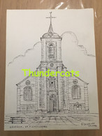 ORIGINELE GROTE TEKENING DOOR PAUL GHYSELEN GHIJSELEN 1992 LEDEGEM ST PIETERSKERK - Dessins