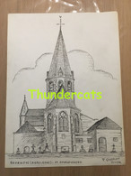 ORIGINELE GROTE TEKENING DOOR PAUL GHYSELEN GHIJSELEN 1991 BAVIKHOVE HARELBEKE ST AMANDUSKERK - Dessins