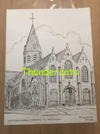 ORIGINELE GROTE TEKENING DOOR PAUL GHYSELEN GHIJSELEN 1991 OOSTNIEUWKERKE STADEN O L VROUWKERK - Dessins