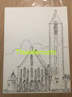 ORIGINELE GROTE TEKENING DOOR PAUL GHYSELEN GHIJSELEN 1992 TIELT O L VROUWKERK - Dessins