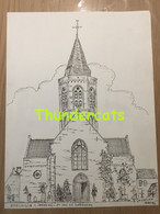 ORIGINELE GROTE TEKENING DOOR PAUL GHYSELEN GHIJSELEN 1992 STALHILLE JABBEKE ST JAN DE DOPERKERK - Dessins