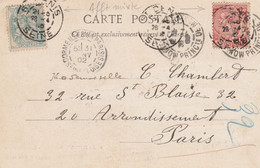 MONACO CARTE AVEC AFFRANCHISSEMENT MIXTE MONACO/FRANCE1 902 - Cartas & Documentos