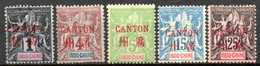 Canton: Yvert N° 1/10*; 5 Valeurs - Unused Stamps