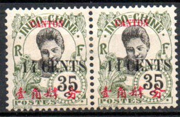 Canton: Yvert N° 76/76a*; Se Tenant - Unused Stamps