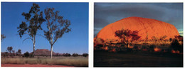 (S 21) Australian - 2 Attached Postcards  - NT - Ulluru & Gum Trees - Unclassified