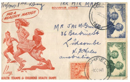 (S 22) New Zealand FDC - 1941 (posted Via Australia) - Children's Charity (Health Stamps) - Covers & Documents