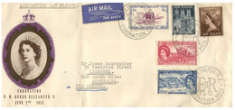(S 22) New Zealand FDC - 1953 (New Zealand Posted To Lidcombe Sydney Via England) - Coronation - Cartas & Documentos