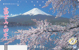 TC Ancienne JAPON / NTT 250-059 - Montagne Volcan MONT FUJI - Vulcan Mountain JAPAN Front Bar Phonecard Balken TK - Gebirgslandschaften