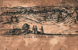 Budapest (Hongrie) Buda Latképe 1650 - Carte Parchemin Dos Simple Non Circulée - Ungarn