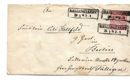 NDP182 / NORDDEUTSCHER POSTBEZIRK -Ganzsache Mit 3 Entwertungen, Ballenstadt Nach Berlin, Ca. 1870 - Interi Postali