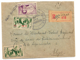 FAF157 / MAURETANIEN - Nach Algerien 1943, Einschreiben, Mit Zensur - Lettres & Documents