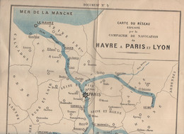 Carte  Du Réseau LE HAVRE PARIS LYON Compagnie De Navigation (M0956) - Europe
