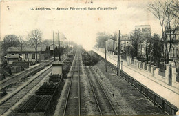 Asnières * Avenue Péreire Et Ligne D'argenteuil * La Gare * Train Locomotive * Ligne Chemin De Fer Hauts De Seine - Asnieres Sur Seine