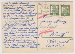 ALLEMAGNE ENTIER POSTKART + COMPLÉMENT D'AFFRANCHISSEMENT 26 DÉCEMBRE 1961 POUR WIEN - 2 Scans - Postales Privados - Usados