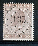 BELGIE - OBP Nr 19 A - Puntstempel  Nr 135  "FRAMERIES" - COBA + 12 € - (ref. ST-1402) - Annulli A Punti