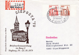 Eingedruckter R-Zettel,  5200 Siegburg 1 ,  Nr. 296 Ub " Sb ",  SIEPOSTA '79 - R- & V- Viñetas
