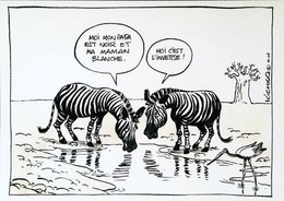 CPM  Zèbre  Illustration Michel Kichka  Dessin Pour La Paix Musée Peynet 2008 - Zebra's