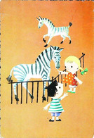 CPSM  Zèbre  Enfant Illustration - Cebras