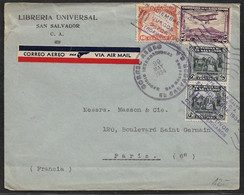 1934 - SAN SALVADOR - AIRMAIL COVER / CORREO AEREO - JUEGOS DEPORTIVOS CENTROAMERICANOS 29 MAY 1934 To PARIS - El Salvador