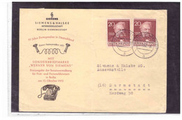 TEM12518   -   BERLIN  17.10.1952    /     COVER  FRANKED WITH  COUPLE   MICHEL NR. 97 - Cartas