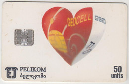 GEORGIA - Geocell / GEORGIAN Post Bank, 50 U, Tirage 70.000, Used - Géorgie