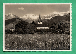 Suisse BE Berne  Aeschi Thurnsee Kirche , Morgenberghorn Schwalmern Und First ( Format 10,5cm X 15cm ) - Aeschi Bei Spiez