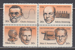 USA 1983 - Famous Inventors, Set Of 4 Stamps, MNH** - Unused Stamps