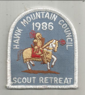 JC , écusson Tissu , Scouts , Scout , Scoutisme , Etats Unis , Pennsylvanie, HAWK MOUNTAIN COUNCIL , Scout Retreat - Stoffabzeichen