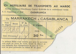 COMP AUXILLIAIRE TRANSPORT AU MAROC . MARRAKECH A CASA - Mondo