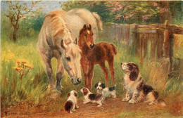 Animal Animaux * Cheval Chien * Illustrateur ? * Chevaux Faune Horse Dog - Paarden