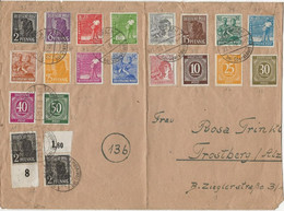 ALLEMAGNE - LETTRE DES ZONES A.A.S - AFFRANCHIE N° 8-16-18-19-22-+ N° 36 A 41 +N° 43 A 45 - ANNEE 1948 - Andere & Zonder Classificatie