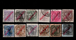 Por.168 - 179 König Manuel II Mit  Schrägem Überdruck Republica Gestempelt /used (2) - Used Stamps