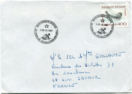 GROENLAND LETTRE DEPART KANGERLLUSUAQ 25-12-1991 POUR LA FRANCE - Brieven En Documenten