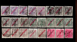 Por.168 - 172 Konvolut König Manuel II Mit  Schrägem Überdruck Republica Gestempelt /used (2) - Used Stamps