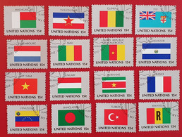 UNITED NATIONS FLAGS FIRST DAY 1980 FRANCE HUNGARY TURKEY YUGOSLAVIA VIET NAM FIJI LUXEMBOURG - Oblitérés