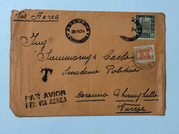 STORIA POSTALE  VIA AEREA AGEDABIA  2 SOLDI TUBERCOLOSI CARONNO GHIRINGHELLO VARESE 1934 - Eastern Africa