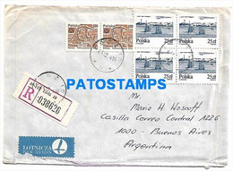 145207 POLAND COVER CANCEL REGISTERED CIRCULATED TO ARGENTINA NO POSTAL POSTCARD - Other & Unclassified