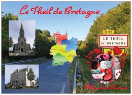 35 - LE THEIL DE BRETAGNE - 1 Petit Chat - Carte Géographique Du Département De L'Ile Et Vilaine - Cpm - Vierge - - Altri Comuni