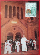 VATICANO VATIKAN VATICAN POPE JOHN PAUL II 1991 IN CAPE VERDE GUINEA BISSAU MALI BURKINA FASO TCHAD MAXIMUMCARD - Cartas & Documentos