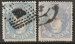 Spain 1870 Sc 166,166a Ed 107 Used - Used Stamps