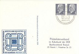 DDR Ganzsache PP12 Sonderstempel Briefmarkenausstellung Rostock 1973 - Cartoline Private - Usati